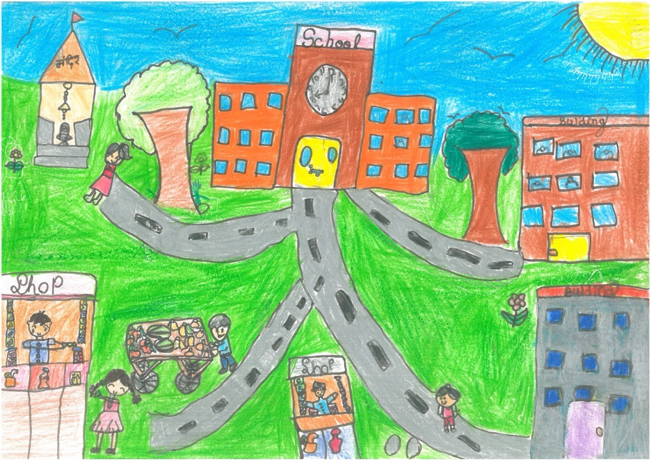 Student art of neighborhood